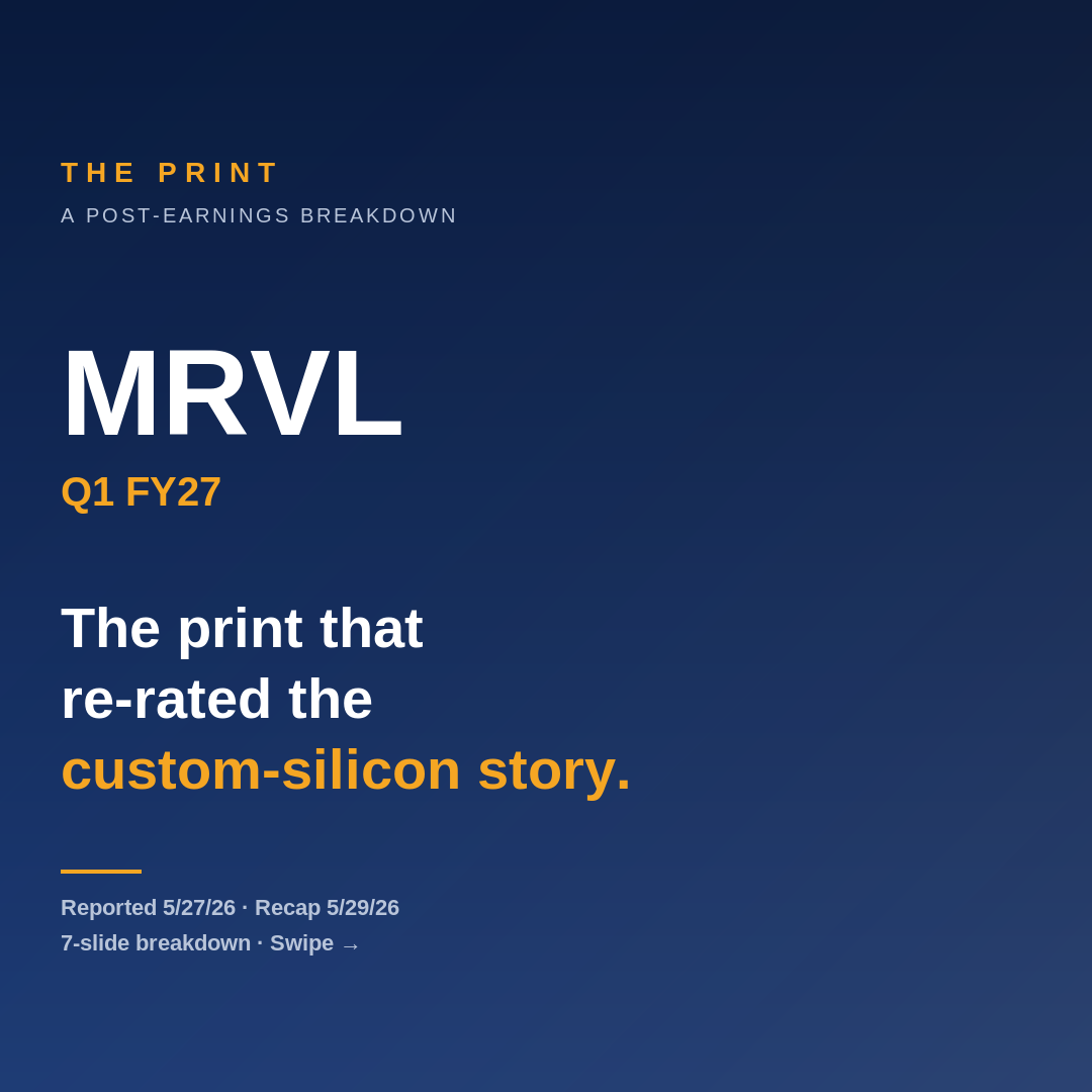 Marvell Q1 FY27 carousel — slide 1: the print